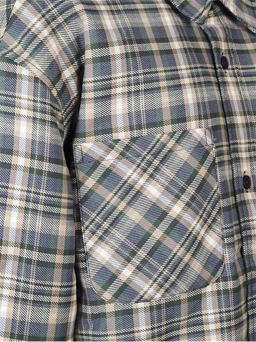 Camicia azzurra di CARHARTT WIP caratterizzata da stampa check, logo frontale, colletto classico e chiusura a bottoni. CARHARTT WIP | I03531235RXX